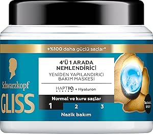 Gliss Aqua Revive Nemlendirici 2’Sİ 1 Arada Bakım Maskesi 400 ml, Normal Ve Kuru Saçlar