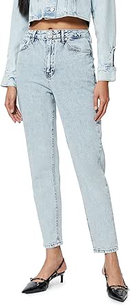 Yüksek Bel Kot Pantolon Crop Düz Paça – Mom Jean