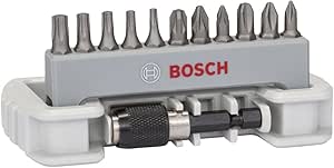 Bosch Professional Pro 11 + 1 parça.-Set ekstra sert tornavida ucu Phillips-yıldız, Pozidriv Yıldız ve iç-TORX-vida için
