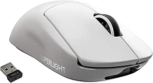 Logitech G PRO X SUPERLIGHT Kablosuz LIGHTSPEED Oyuncu Mouse, 25.600 DPI, HERO Sensör, 5 Özelleştirilebilir Tuş, 1 ms Bildirim Hızı, Uzun Pil Ömrü, PC / Mac ile Uyumlu, BeyazLogitech G