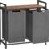 VASAGLE Çamaşır Sepeti 2 Bölmeli, Raflı Çamaşır Torbası, Çamaşır Kutusu, Oxford Kumaştan Uzatılabilir Çamaşır Torbası, Metal Çerçeve, 2 x 46 L, 73 x 33 x 72 cm, Vintage Kahverengi-Gri BLH201G01