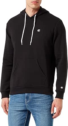 Champion Bisiklet Yaka C-logo Kapüşonlu Sweatshirt, Erkek, Siyah, L