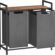 VASAGLE Çamaşır Sepeti 2 Bölmeli, Raflı Çamaşır Torbası, Çamaşır Kutusu, Oxford Kumaştan Uzatılabilir Çamaşır Torbası, Metal Çerçeve, 2 x 46 L, 73 x 33 x 72 cm, Vintage Kahverengi-Gri BLH201G01
