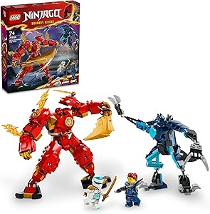 LEGO NINJAGO Kai’nin Ateş Elementi Robotu 71808 – 7 Yaş ve Üzeri Kız ve Erkek Çocukları için Ninja Figürü İçeren Yaratıcı Oyuncak Yapım Seti, Çocuklar için Doğum Günü Hediyesi Fikri (322 Parça)