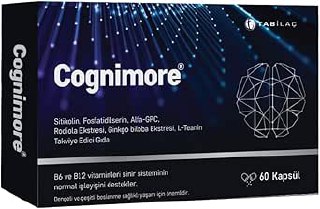 Cognimore 60 Bitkisel Kapsül Sitikolin Fosfatidilserin Alpha-GPC Rhodiola Gingko Biloba L-Teanin