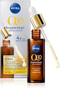 NIVEA Q10 Kırışıklık Karşıtı Çift Etkili Cilt Serumu 30 ml, Saf Q10, Şeker Sebepli Kırışıklık Önleyici