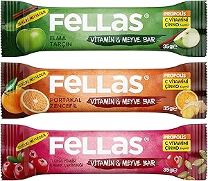 Fellas Vitamin & Meyve Bar, Karma Kutu (3 Çeşit), 12 Adet
