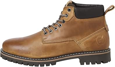 JACK %26 JONES Erkek Jfwqueensway Deri Bot Sn Bağcıklı Bot, Bal, 40 EU