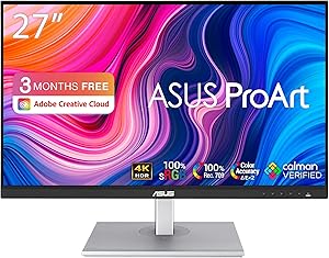 ASUS Proart PA279CV 27 4K IPS HDR 3840X2160 5MS Dp HDMI USB Type-C MM Vesa 3 Yıl 100% Rec. 709, 100% SRGB, 10 Bit, Pivot Monitör, Siyah