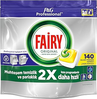 Fairy Proffesional Hepsi Bir Arada Bulaşık Makinesi Deterjanı Limon Kokulu Kapsül 140 Yıkama