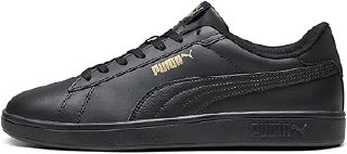 PUMA Smash 3.0 L erkek spor ayakkabısı, Puma White PUMA Black PUMA Gold Frosted Ivory, 42.5 EU
