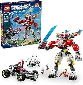 LEGO DREAMZzz Cooper’ın Kaplan Robotu ve Zero’nun Hot Rod Arabası 71497-9 Yaş ve Üzeri Çocuklar için Yaratıcı Oyuncak Araç Yapım Seti, Doğum Günü Hediyesi (1006 Parça)