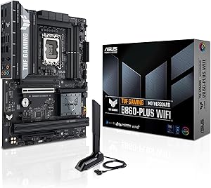 ASUS TUF GAMING B860 PLUS WIFI Intel ATX anakart, 12+1+2+1 80A DrMOS güç aşamaları, DDR5, PCIe 5.0, 3xM.2 yuvaları, WiFi 7, 2.5Gb Ethernet, DisplayPort, DP Alt modlu USB 20Gbps Tip-C