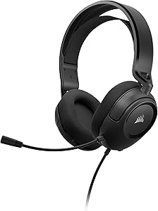 Corsair HS35 v2 Multiplatform kablolu oyun kulaklığı – Esnek çok yönlü mikrofon – Evrensel 3,5 mm fiş – PC, Mac, PS5, PS4, Xbox, Nintendo Switch, Mobil – Karbon