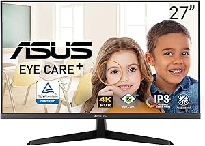 ASUS VY27UQ 27 IPS FREESYNC 3840 x 2160 60Hz 350cd DP HDMI Hoparlör VESA 3YIL EYECARE PLUS,FLICKER-FREE,ÇERÇEVESİZ,DÜŞÜK MAVİ IŞIK,ANTİBAKTERİYAL KAPLAMA MONİTÖR