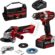 Einhell Akülü Alet Seti TE-TK 18/2 Li Kit (CD+AG) Power X-Change (Li-Ion, 2x 18 V, 1x 4 Ah akü ve şarj cihazı, avuç taşlama aksesuarları, uç kutusu, çanta dahil) – 4257240