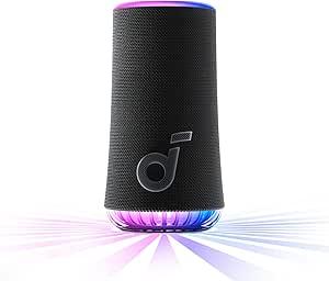 Soundcore by Anker Glow 30W Taşınabilir Hoparlör, 360° Ses, Senkronize Radyant Işık, 18 Saat Oynatma Süresi, Özelleştirilebilir EQ, Işık Gösterisi, IP67, Su Geçirmez