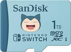 SanDisk Nintendo-Switch, Pokémon Snorlax Edition için Lisanslı 1 TB microSDXC Kart – SDSQXAO-1T00-GN6ZK