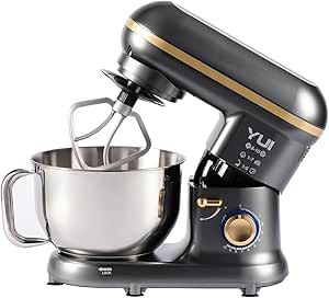 M108 Easy Chef Hamur Yoğurma Makinesi Stand Mikseri Koyu Gri-Gold