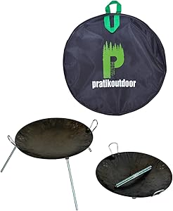 pratikoutdoor Tak Çıkar Ayaklı Sac Tava Ateş Çanağı Ve Taşıma Çantası