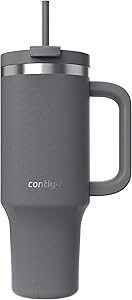 Contigo Üniseks Yetişkin Streeterville Tumbler Pipetli Yalıtımlı Su Şişesi, 1.2L, Açık Yeşil