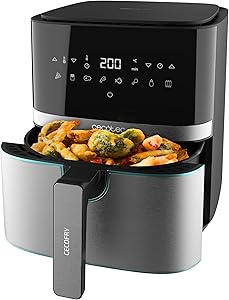 Cecotec CecoFry 5500 Pro, 5.5L Air Fryer XL, 1700 W, PerfectCook Teknolojisi, 8 Pişirme Modu
