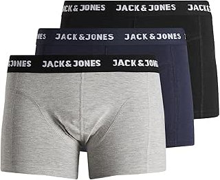 JACK %26 JONES ACCESSORIES Erkek JACANTHONY TRUNKS 3 PACK NOOS Yüzme ve İç Giyim, Siyah, S