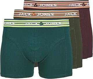 JACK %26 JONES JACDARVIN SOLID TRUNKS 3 PACK SN Erkek Boxer Şort, Kombu Green, S