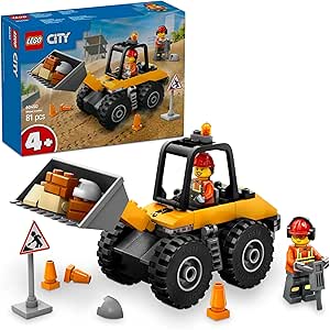 LEGO City Sarı Tekerlekli İnşaat Yükleyicisi 60450-4 Yaş ve Üzeri Çocuklar için Yaratıcı İnşaat Aracı İçeren Oyuncak Yapım Seti, Doğum Günü Hediyesi (81 Parça)