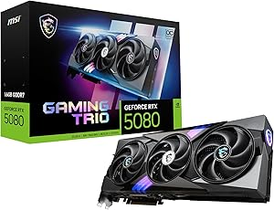 MSI VGA GEFORCE RTX 5080 16G GAMING TRIO OC RTX5080 16GB GDRR7 256 B DX12 PCIE 5.0 X16 (3XDP 1XHDMI)